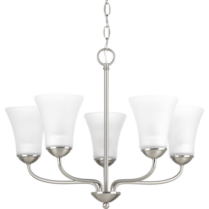 Progress Lighting P4770-09 Five Light Chandelier, Brushed Nickel