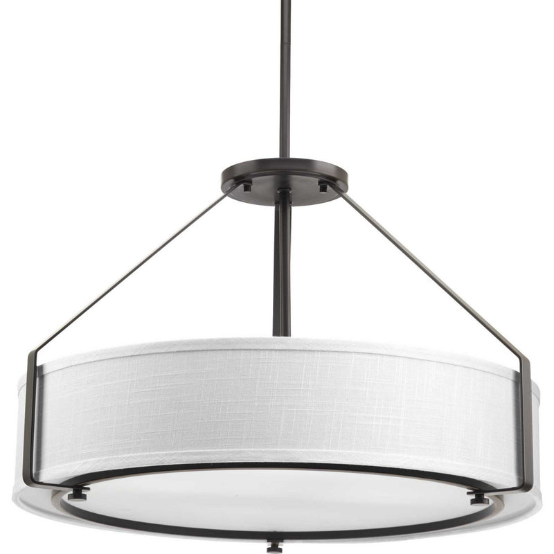 Progress Lighting P5015-20 Four Light Pendant, Antique Bronze