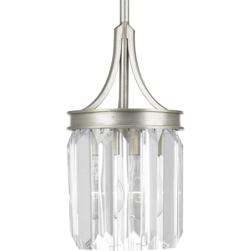 Progress Lighting P5320-134 One Light Mini Pendant, Silver Ridge