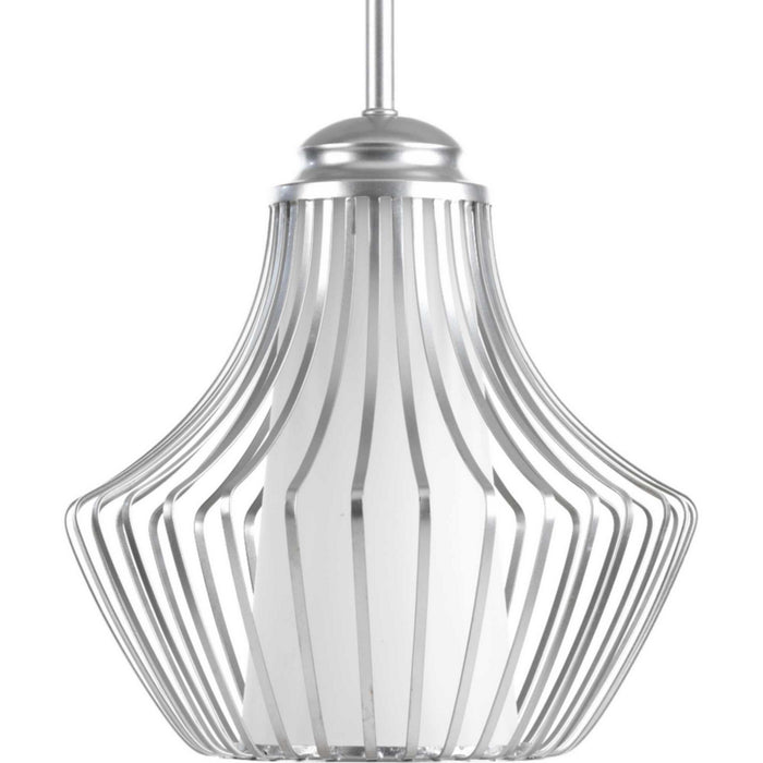 Progress Lighting P5324-121 One Light Pendant, Metallic Silver