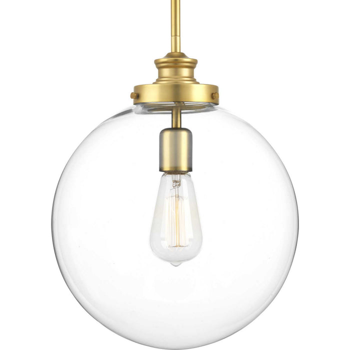 Progress Lighting P5328-137 One Light Pendant, Natural Brass