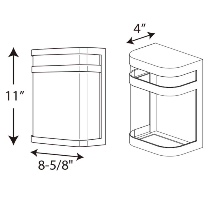 Progress Lighting P5801-12930K9 LED Wall Lantern, Architectural Bronze