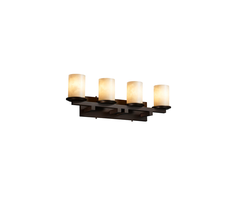 Justice Designs CLD-8774-10-DBRZ Four Light Bath Bar, Dark Bronze