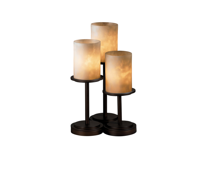 Justice Designs CLD-8797-10-DBRZ Three Light Table Lamp, Dark Bronze