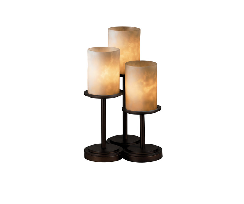 Justice Designs CLD-8797-10-DBRZ Three Light Table Lamp, Dark Bronze