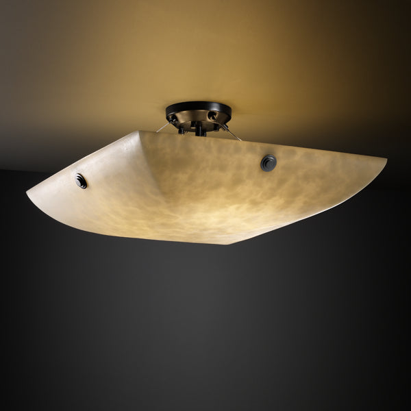 Justice Designs CLD-9652-25-MBLK-F6-LED5-5000 LED Semi-Flush Mount, Matte Black