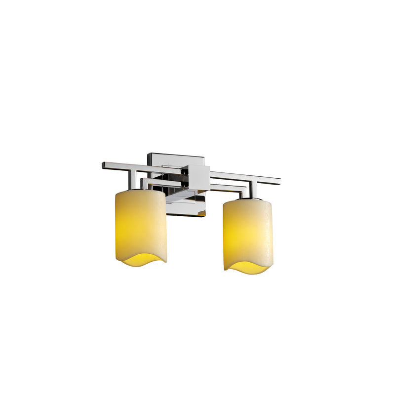 Justice Designs CNDL-8702-14-CREM-CROM Two Light Bath Bar, Polished Chrome