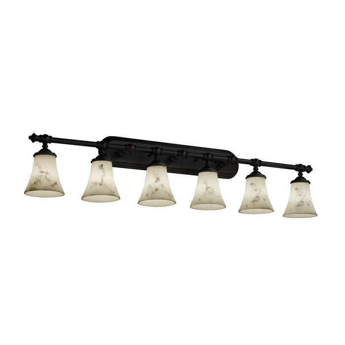 Justice Designs FAL-8526-20-DBRZ Six Light Bath Bar, Dark Bronze