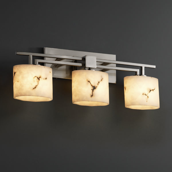 Justice Designs FAL-8703-30-NCKL Three Light Bath Bar, Brushed Nickel