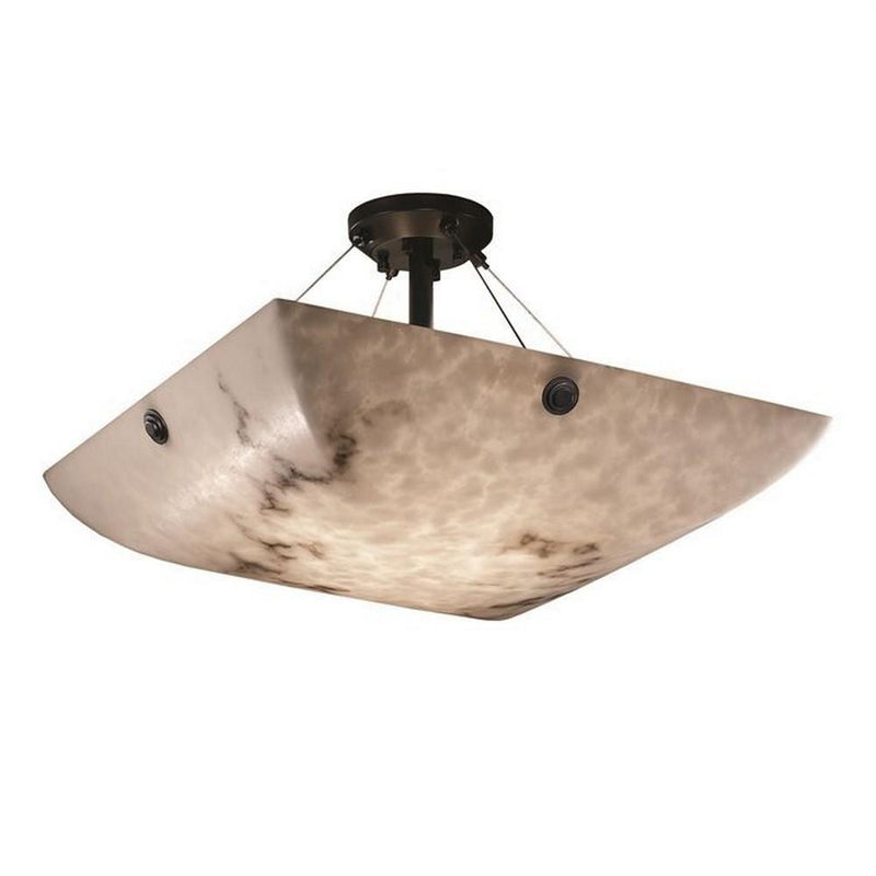 Justice Designs FAL-9651-25-MBLK-F6-LED3-3000 LED Semi-Flush Mount, Matte Black