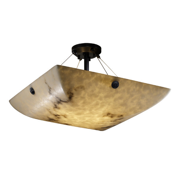Justice Designs FAL-9652-25-MBLK-F6-LED5-5000 LED Semi-Flush Mount, Matte Black
