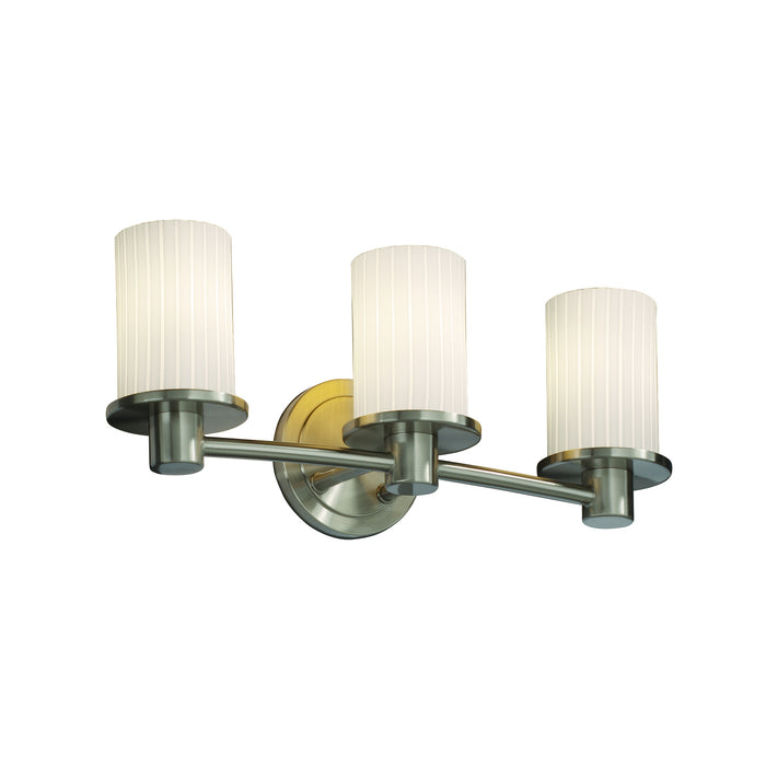 Justice Designs FSN-8513-10-RBON-NCKL Three Light Bath Bar, Brushed Nickel