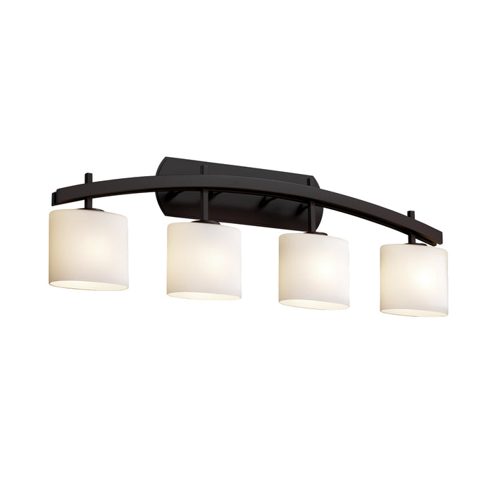 Justice Designs FSN-8594-30-OPAL-DBRZ Four Light Bath Bar, Dark Bronze
