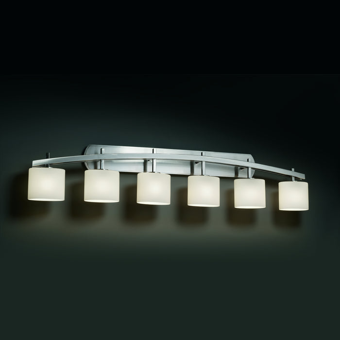 Justice Designs FSN-8596-30-OPAL-NCKL Six Light Bath Bar, Brushed Nickel