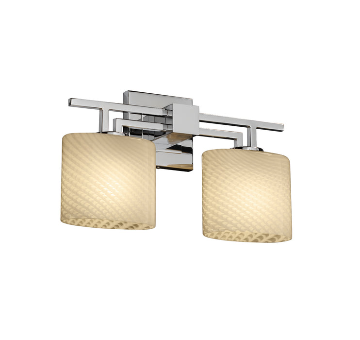 Justice Designs FSN-8702-30-WEVE-CROM Two Light Bath Bar, Polished Chrome