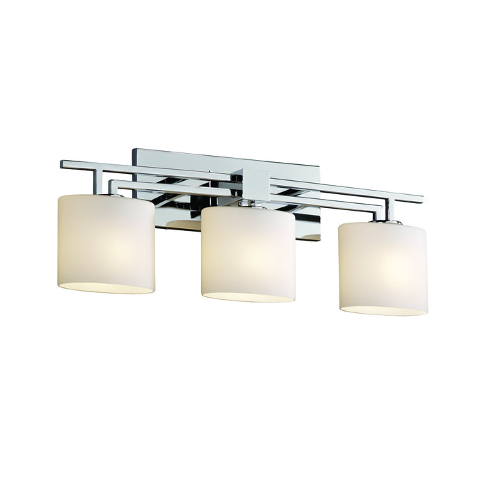 Justice Designs FSN-8703-30-OPAL-CROM Three Light Bath Bar, Polished Chrome