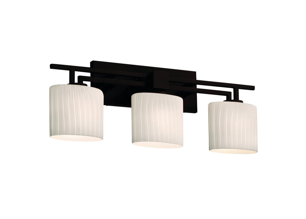 Justice Designs FSN-8703-30-RBON-DBRZ Three Light Bath Bar, Dark Bronze