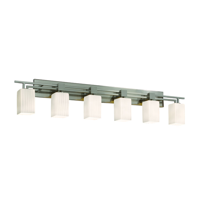 Justice Designs FSN-8706-15-RBON-NCKL Six Light Bath Bar, Brushed Nickel