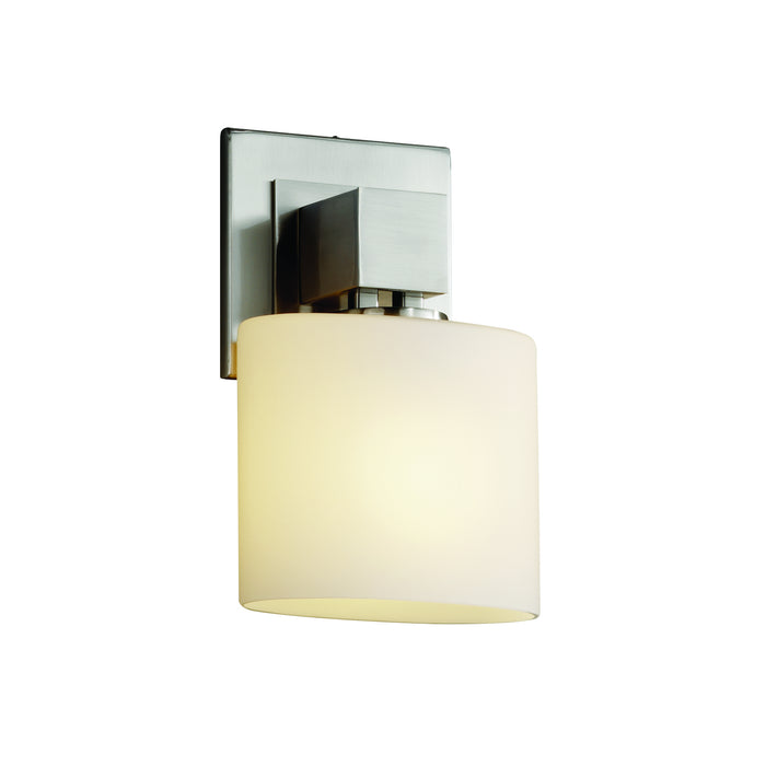 Justice Designs FSN-8707-30-OPAL-NCKL One Light Wall Sconce, Brushed Nickel