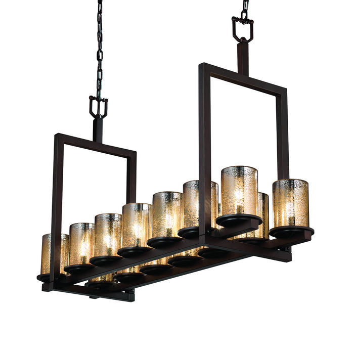 Justice Designs FSN-8769-10-MROR-DBRZ 14 Light Chandelier, Dark Bronze
