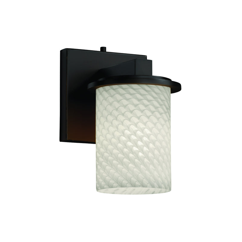 Justice Designs FSN-8771-10-WEVE-DBRZ One Light Wall Sconce, Dark Bronze