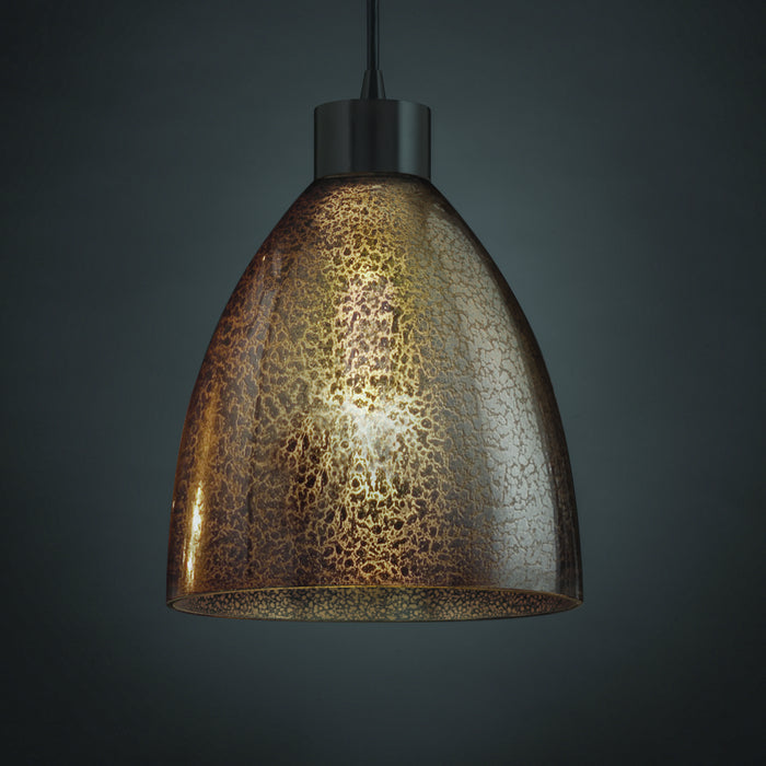 Justice Designs FSN-8814-18-MROR-DBRZ-BKCD One Light Pendant, Dark Bronze