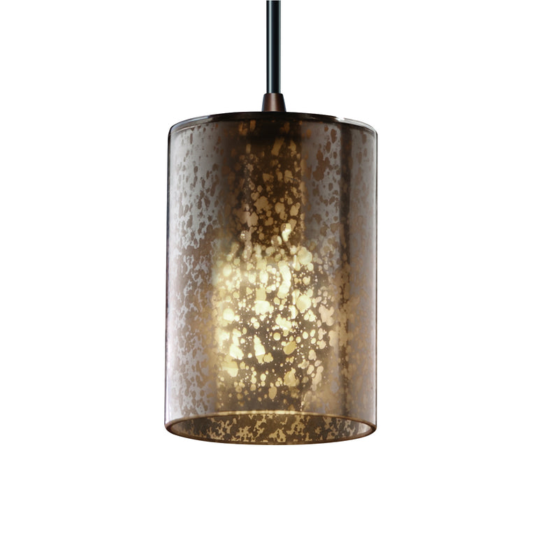 Justice Designs FSN-8815-10-MROR-DBRZ One Light Pendant, Dark Bronze