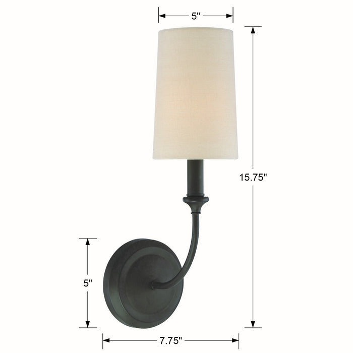 Crystorama 2241-DB One Light Wall Sconce, Dark Bronze