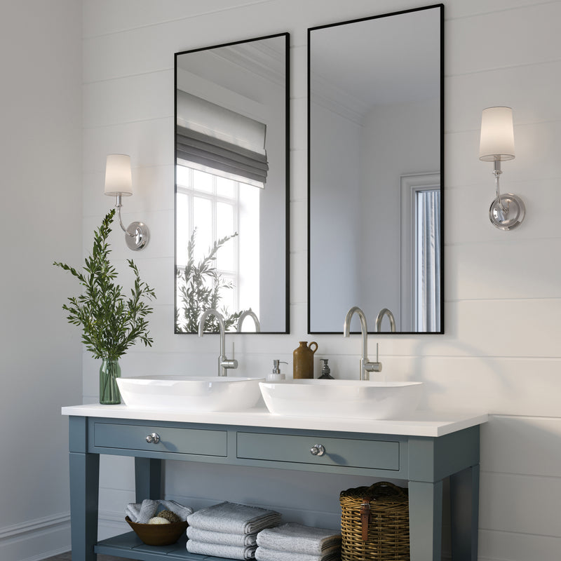 Crystorama 2241-PN One Light Wall Sconce, Polished Nickel