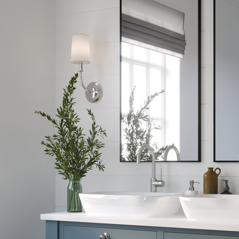 Crystorama 2241-PN One Light Wall Sconce, Polished Nickel