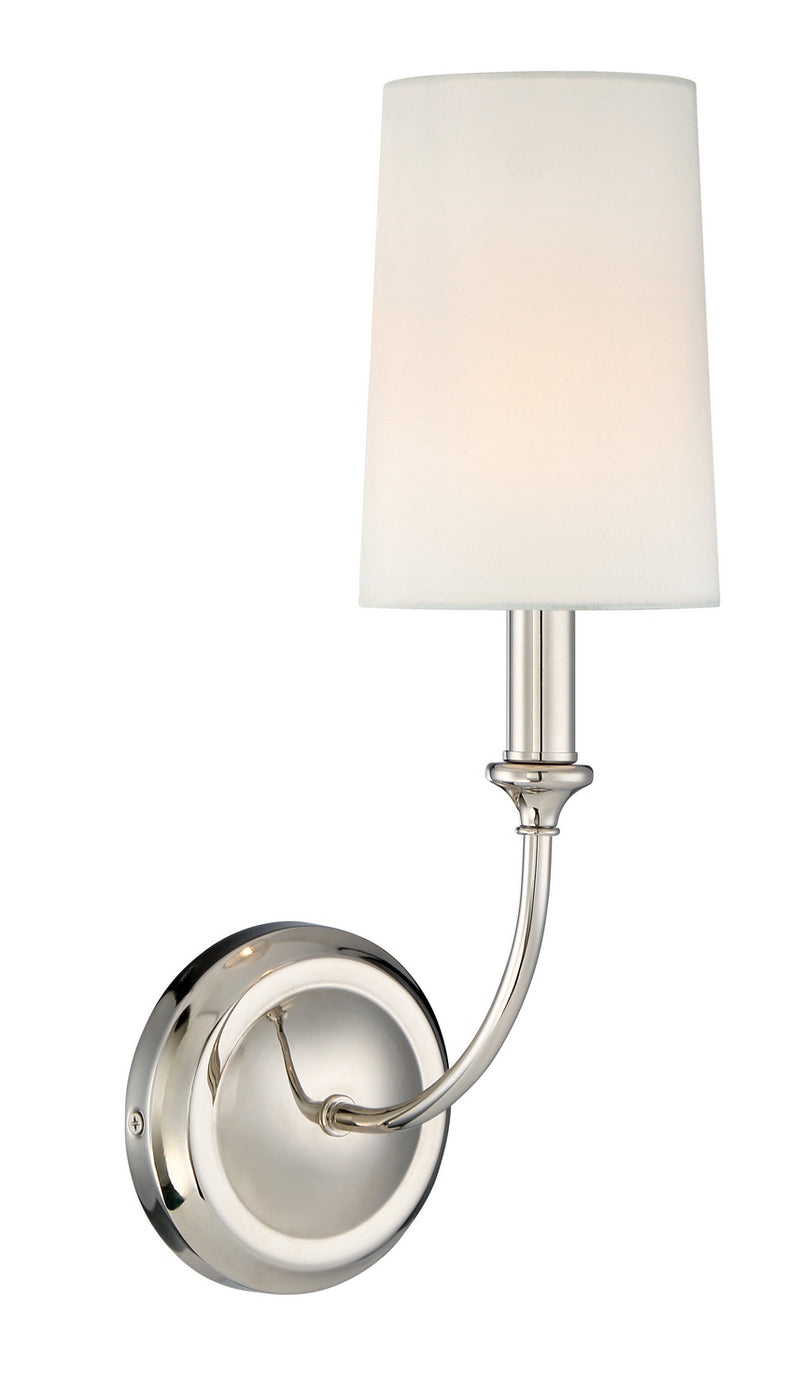 Crystorama 2241-PN One Light Wall Sconce, Polished Nickel