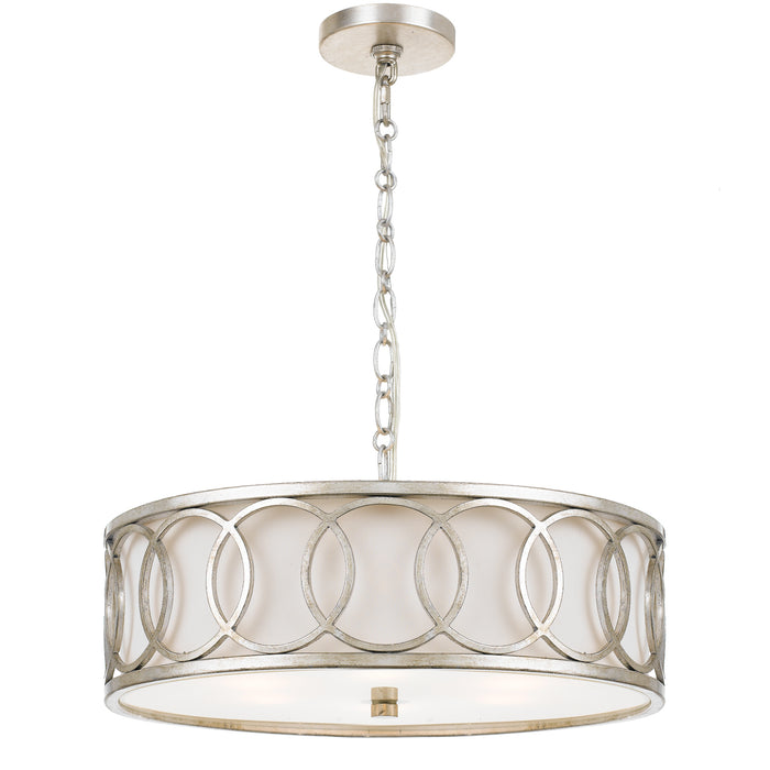 Crystorama 287-SA Six Light Chandelier, Antique Silver