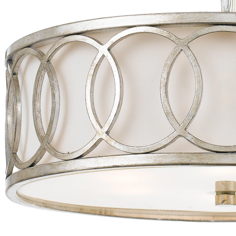 Crystorama 287-SA Six Light Chandelier, Antique Silver