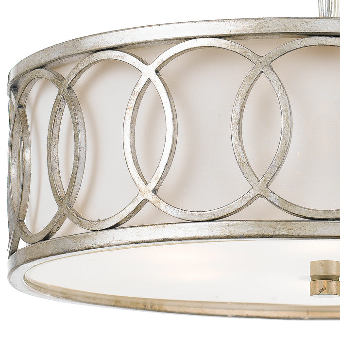 Crystorama 287-SA Six Light Chandelier, Antique Silver