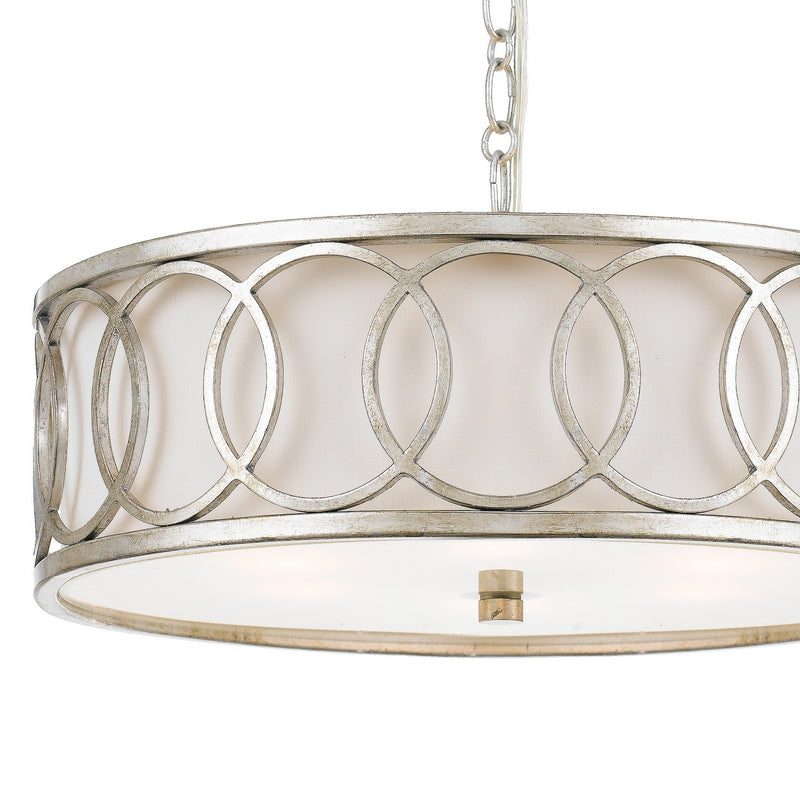 Crystorama 287-SA Six Light Chandelier, Antique Silver