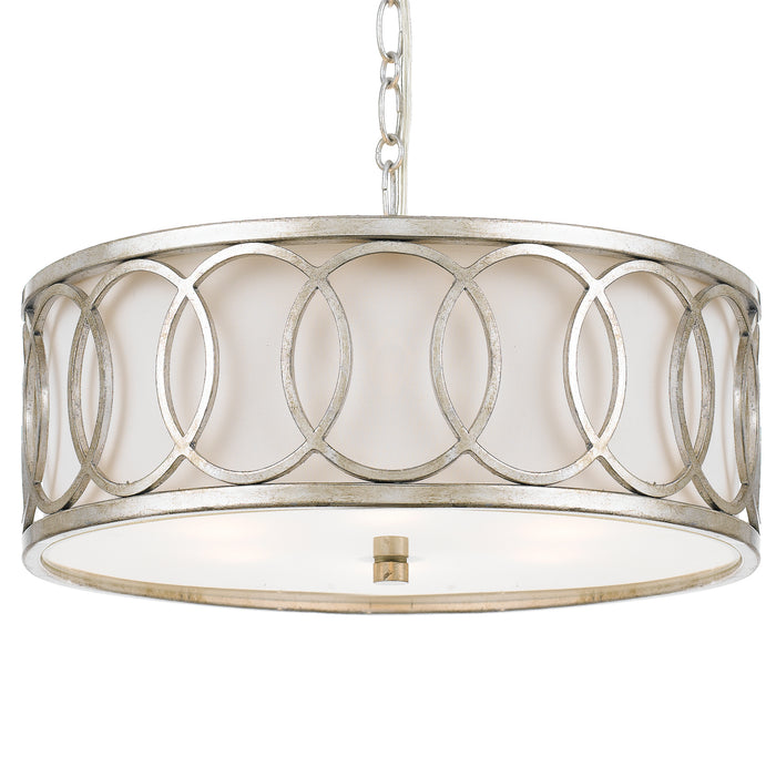 Crystorama 287-SA Six Light Chandelier, Antique Silver