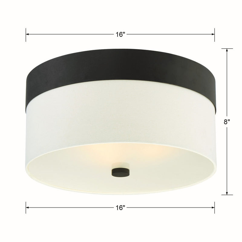 Crystorama 293-DB Three Light Flush Mount, Dark Bronze