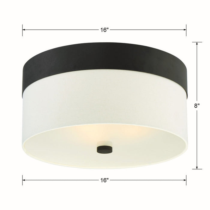 Crystorama 293-DB Three Light Flush Mount, Dark Bronze