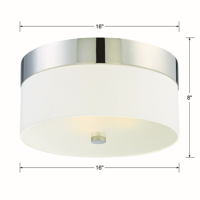Crystorama 293-PN Three Light Flush Mount, Polished Nickel