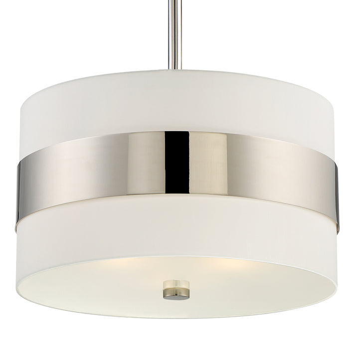 Crystorama 295-PN Three Light Chandelier, Polished Nickel