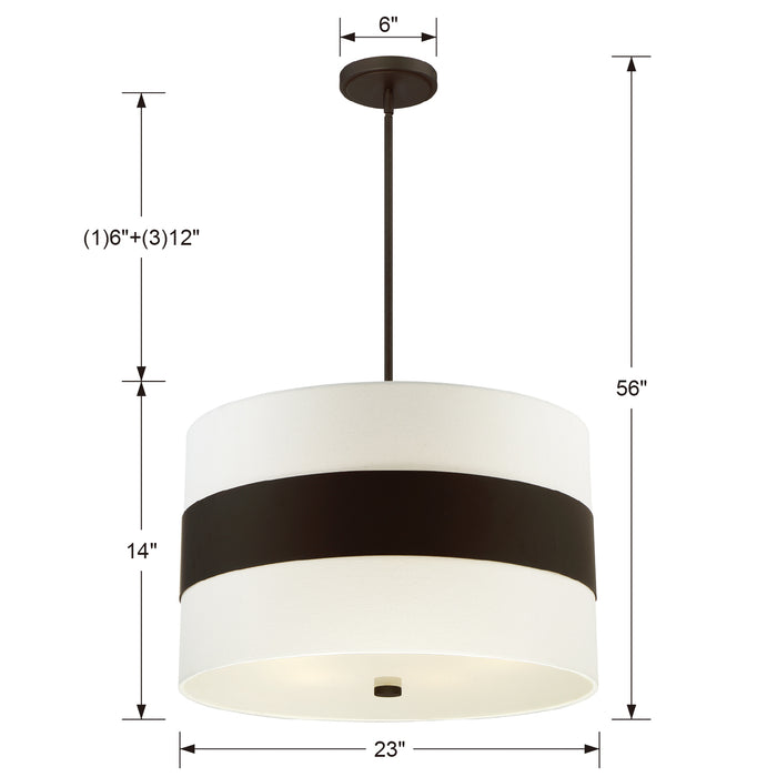 Crystorama 297-DB Five Light Chandelier, Dark Bronze