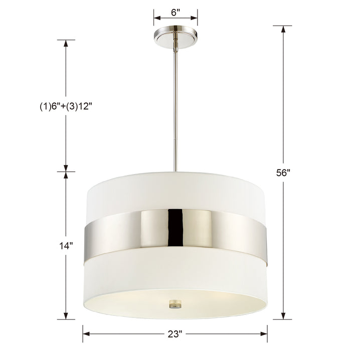 Crystorama 297-PN Five Light Chandelier, Polished Nickel