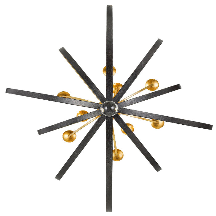 Crystorama 587-EB-GA Nine Light Chandelier, English Bronze + Antique Gold