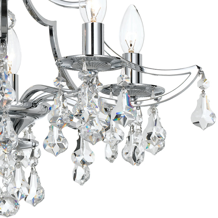 Crystorama 5930-CH-CL-MWP Five Light Semi Flush Mount, Polished Chrome
