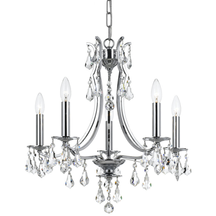 Crystorama 5935-CH-CL-MWP Five Light Mini Chandelier, Polished Chrome