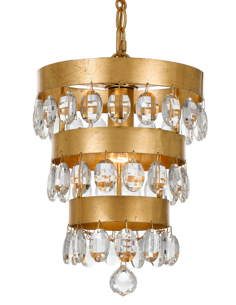 Crystorama 6103-GA One Light Mini Chandelier, Antique Gold