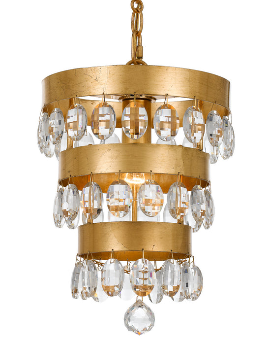 Crystorama 6103-GA One Light Mini Chandelier, Antique Gold