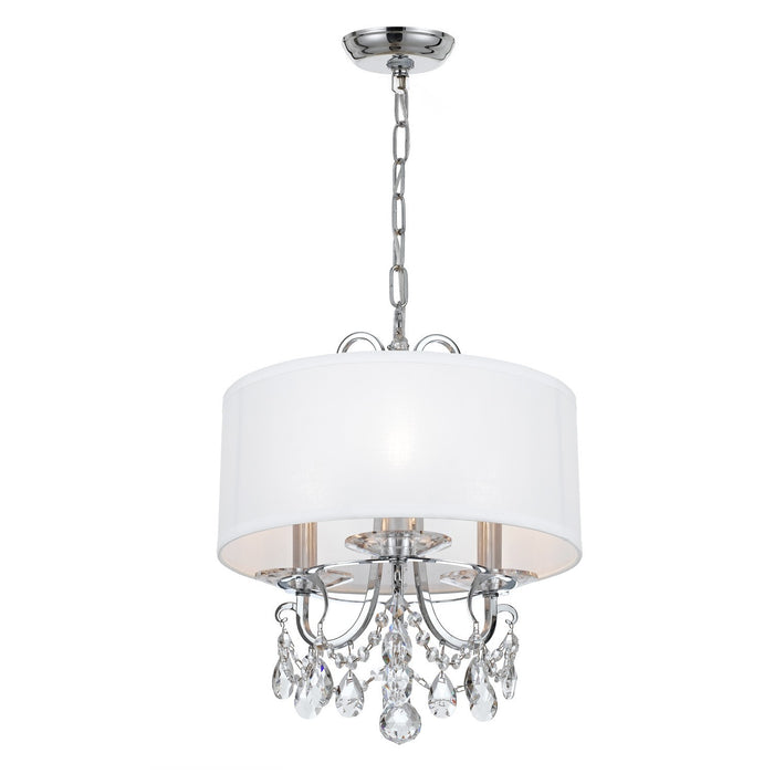 Crystorama 6623-CH-CL-MWP Three Light Mini Chandelier, Polished Chrome