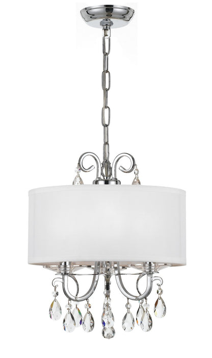 Crystorama 6623-CH-CL-MWP Three Light Mini Chandelier, Polished Chrome