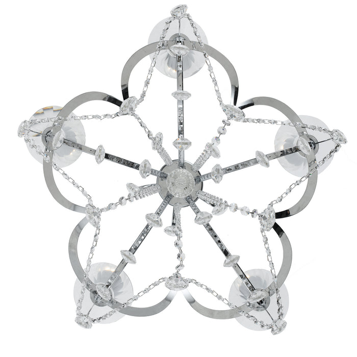 Crystorama 6825-CH-CL-MWP Five Light Chandelier, Polished Chrome